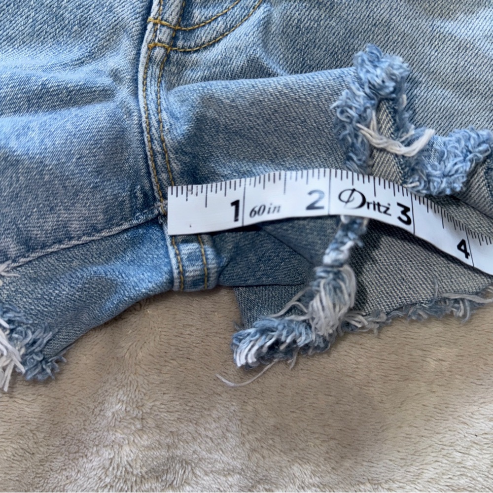 MOTHER Superior Denim Easy Does It Short Blue Thanks Again Racer Wash Size 27 - Picture 10 of 14